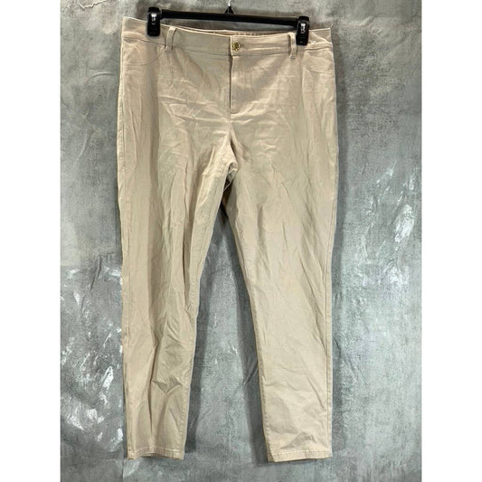 CALVIN KLEIN Women's Latte Stretch Cotton Twill Pants SZ 12