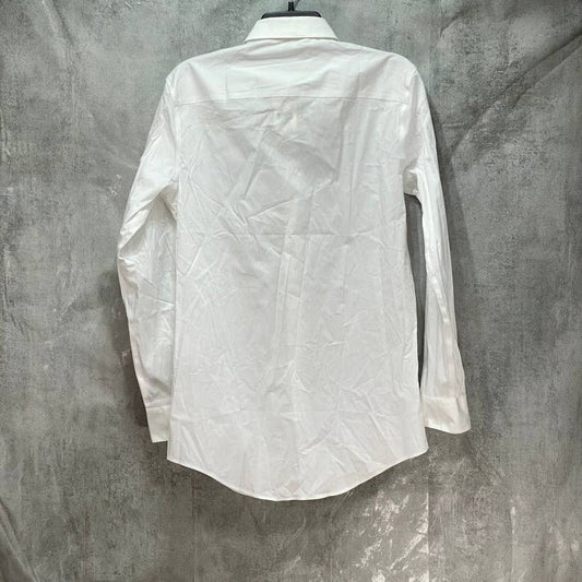 ALFANI White Slim-Fit Performance Stretch Long Sleeve Dress Shirt SZ S