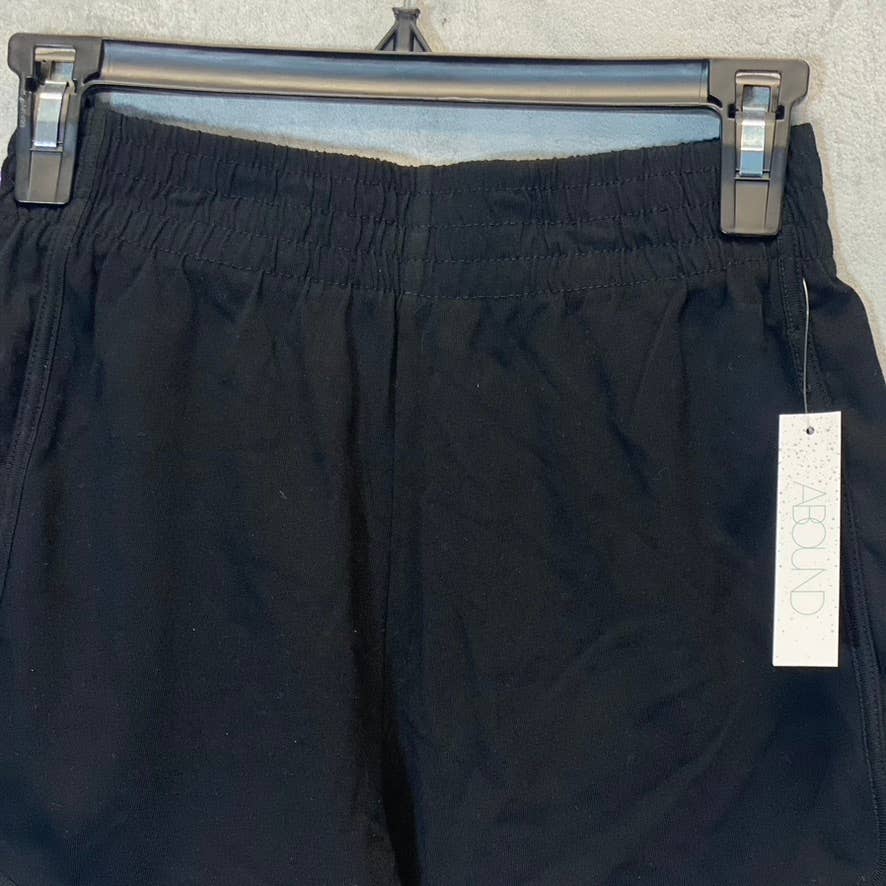 ABOUND Women's Solid Black Dolphin Hem Pull-On Shorts SZ XXS