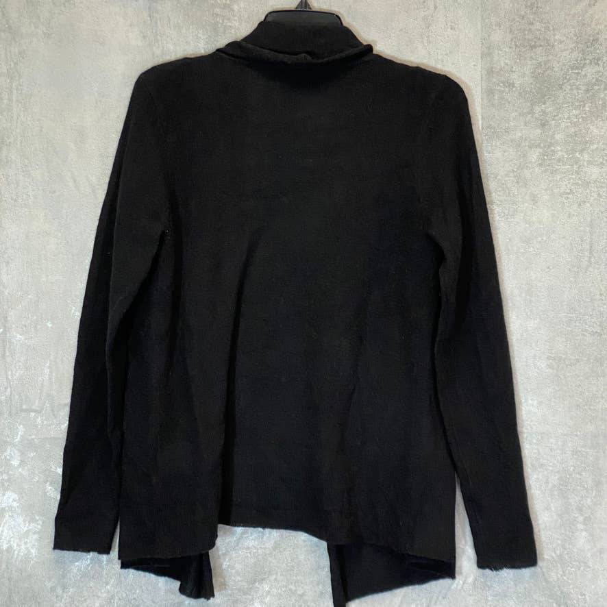 CHARTER CLUB Women's Black Open-Front Relaxed-Fit Cashmere Cardigan SZ S