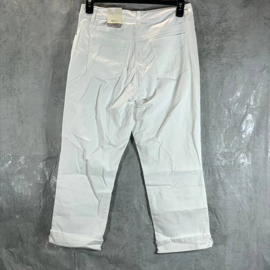 STYLE & CO Women's Bright White Mid-Rise Curvy-Fit Straight-Leg Capri Jeans SZ10