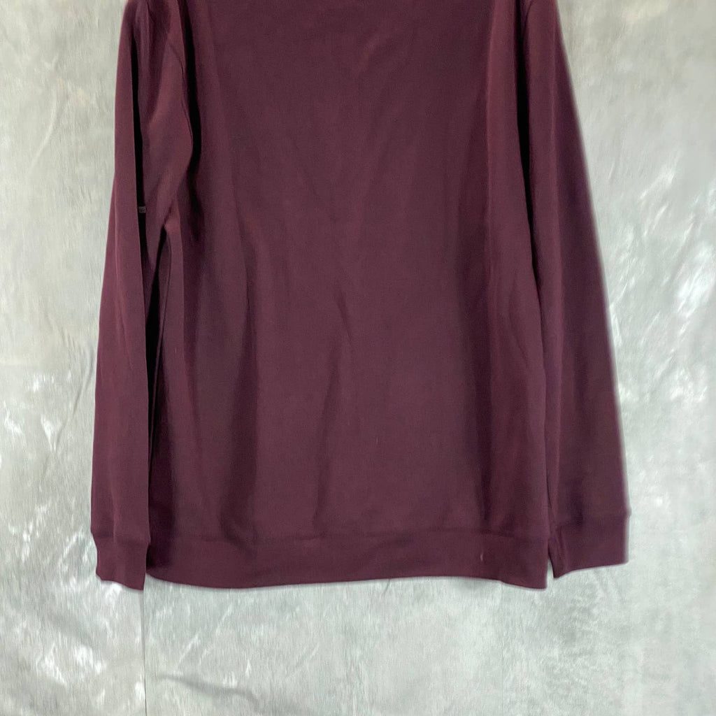 ALFANI Men's Port Heather Baseball Ottoman Quarter-Zip Stretch Sweatshirt SZ L