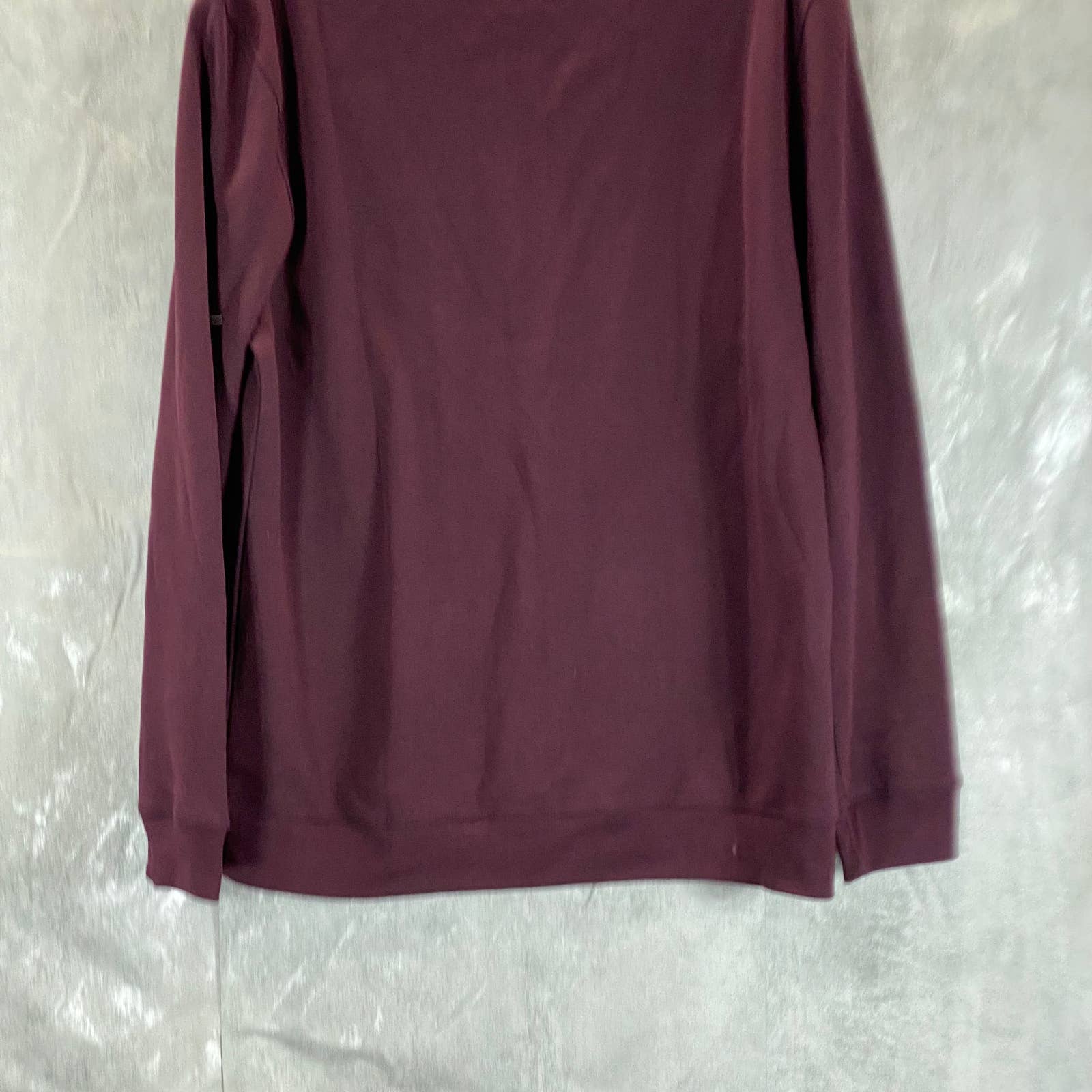 ALFANI Men's Port Heather Baseball Ottoman Quarter-Zip Stretch Sweatshirt SZ L