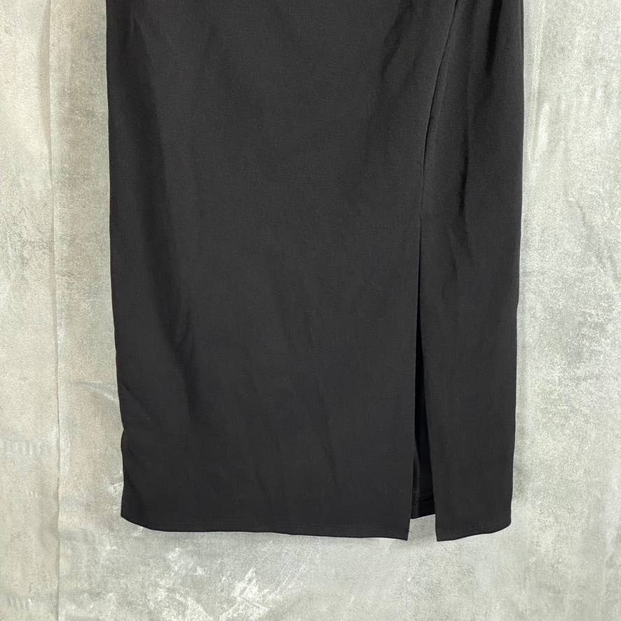 CRYSTAL DOLL Juniors' Black Ruffle Strapless Side-Slit Bodycon Dress SZ 7