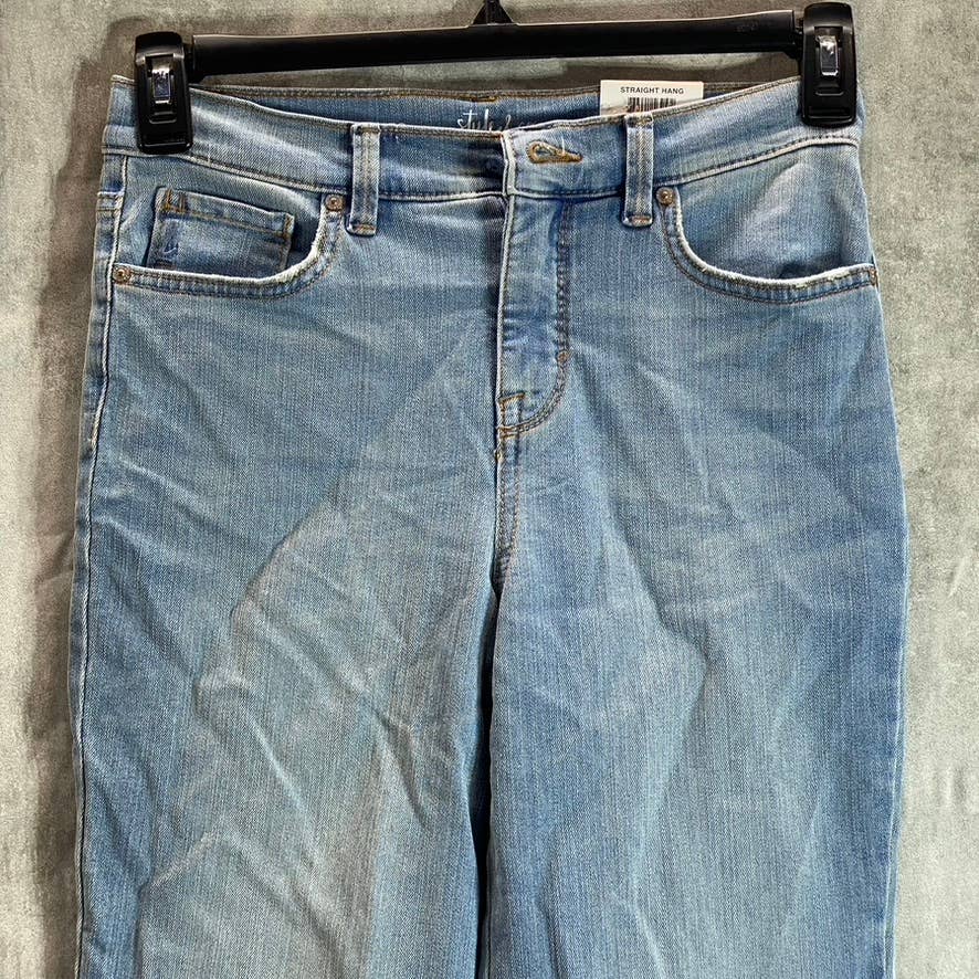 STYLE & CO Women's Petite Georgia Sky High-Rise Natural Straight-Leg Jeans SZ 2P