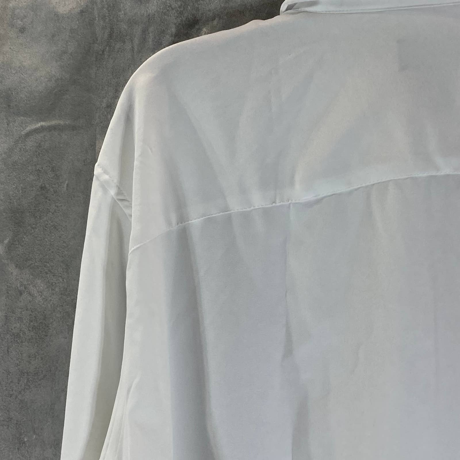 ALFANI Men's White Slim-Fit 4-Way Stretch Solid Dress Shirt SZ XL(17/17.5 36-37)