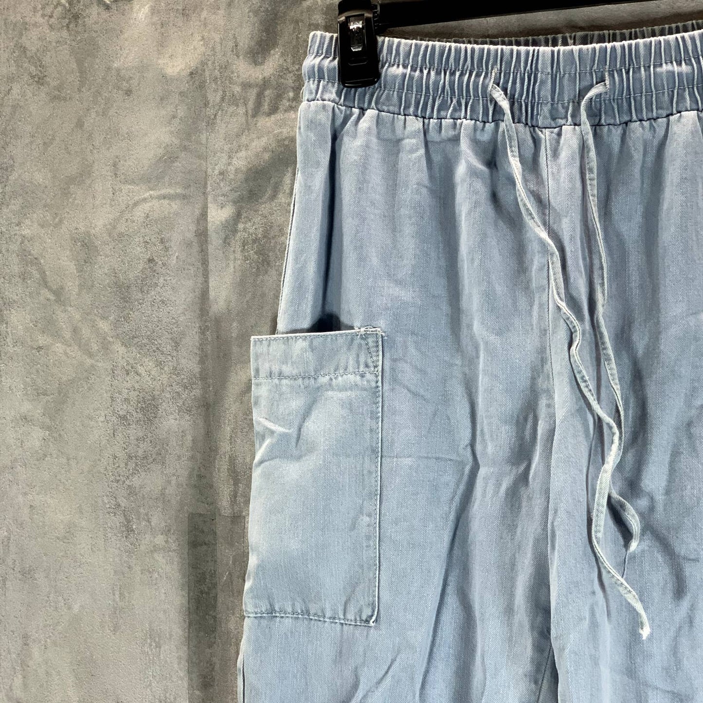 INDIGO REIN Juniors' Light Blue Denim High-Rise Pull-On Jogger Pants SZ M