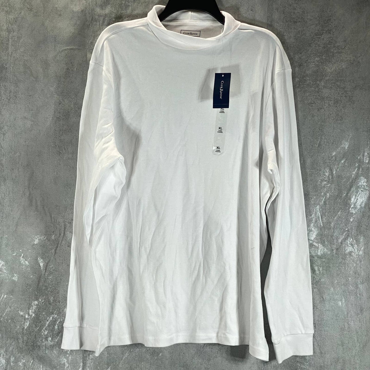 CLUB ROOM Men's White Solid Mock-Neck Long-Sleeve Pullover Shirt SZ XL