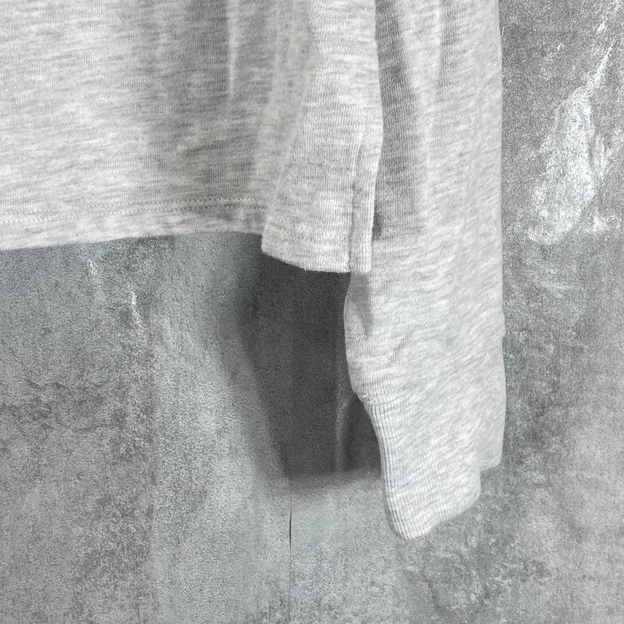 CALVIN KLEIN Women's Light Grey Half-Zip Drop Shoulder Pullover Hoodie SZ N/A