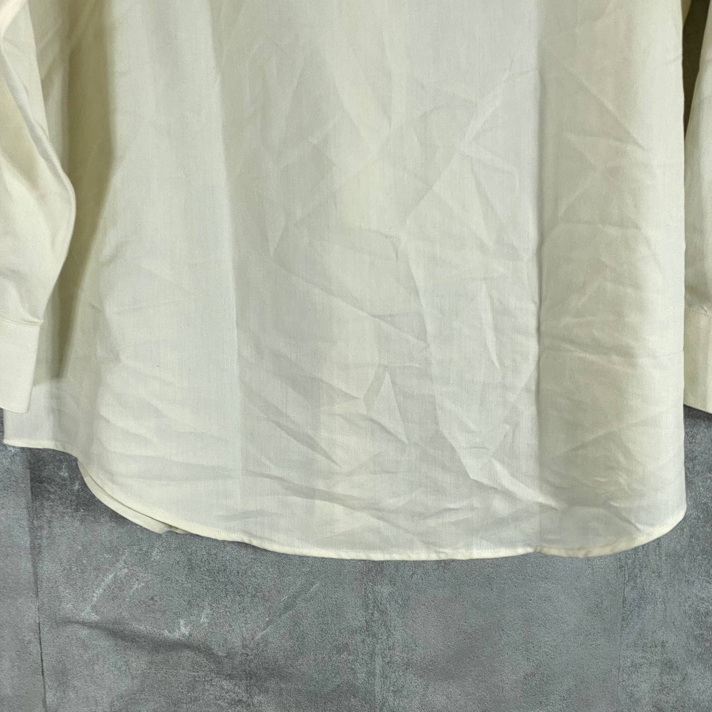 ALFANI Men's Beige Solid Regular-Fit Button-Up Long-Sleeve Shirt SZ M