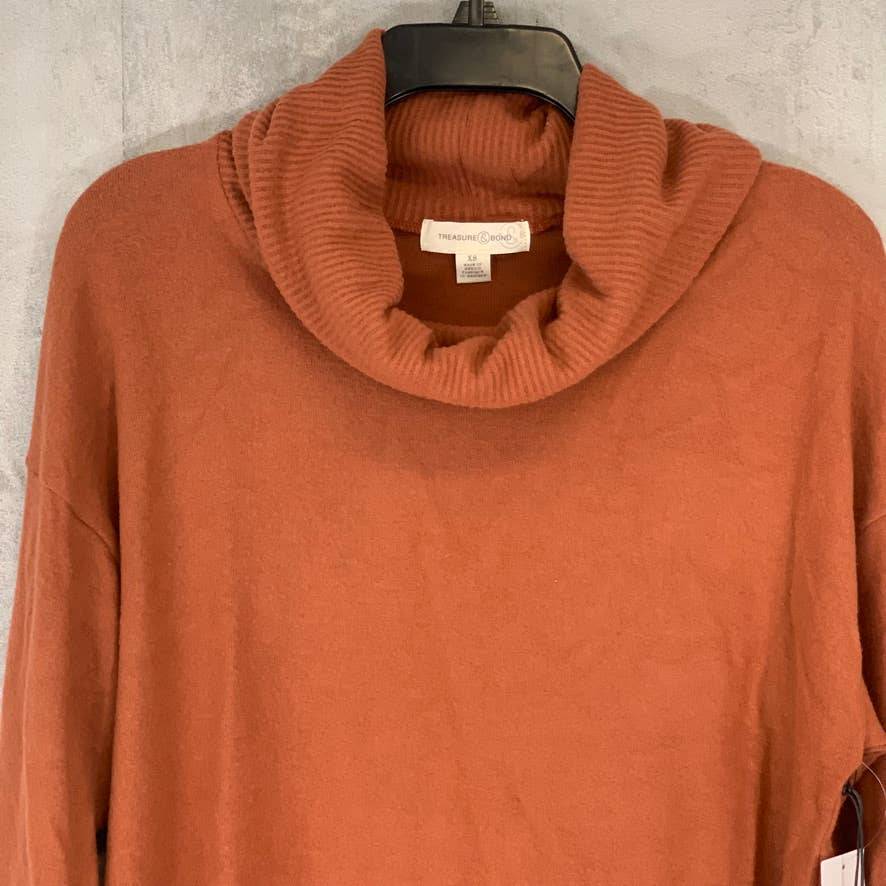 TREASURE & BOND Rust Sequoia Cowl Neck Long Sleeve Pullover SZ XS
