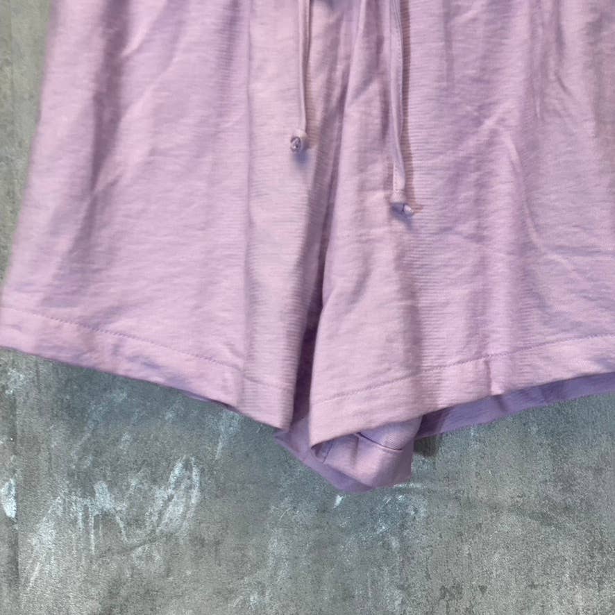 OPEN EDIT Women's Purple Bloom Smocked Drawstring Waist Pull-On Shorts SZ XS