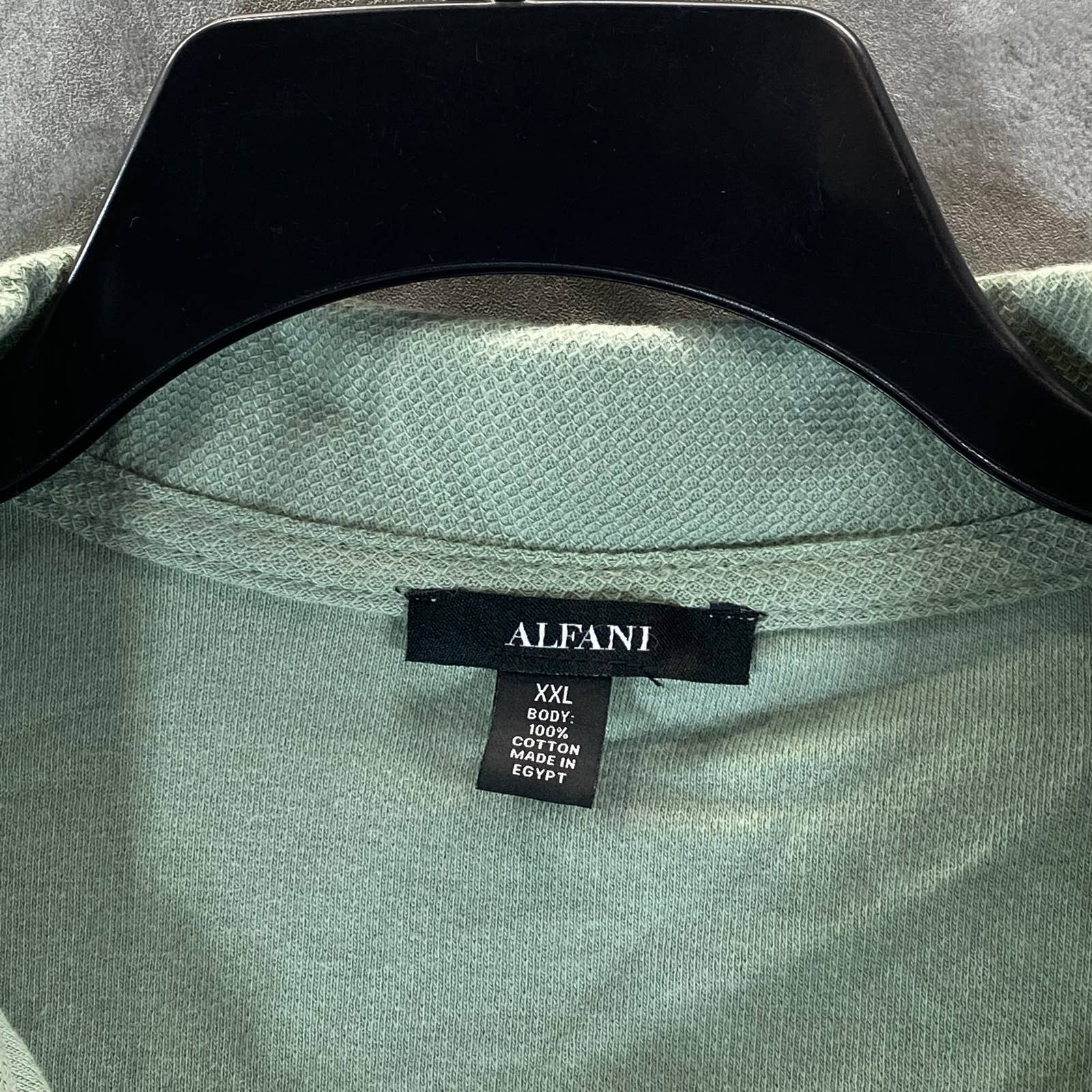 ALFANI Men's Gray Sage Regular-Fit Tipped 2-Button Short-Sleeve Polo Shirt SZ2XL