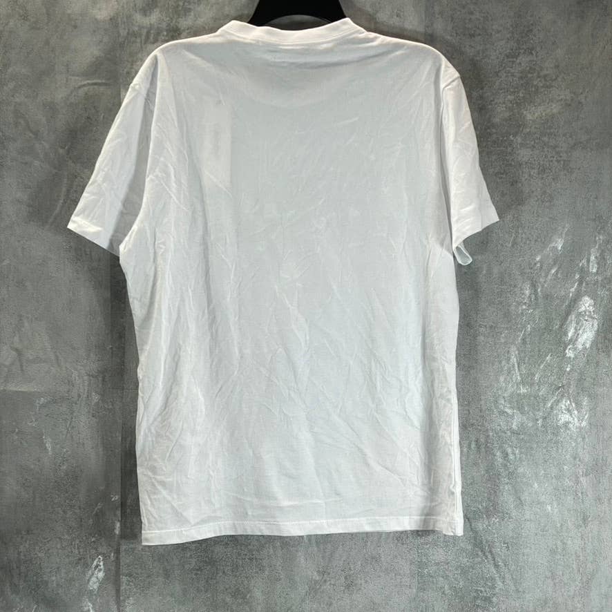 CALVIN KLEIN Men's Brilliant White Monogram Logo Graphic Crewneck T-Shirt SZ M