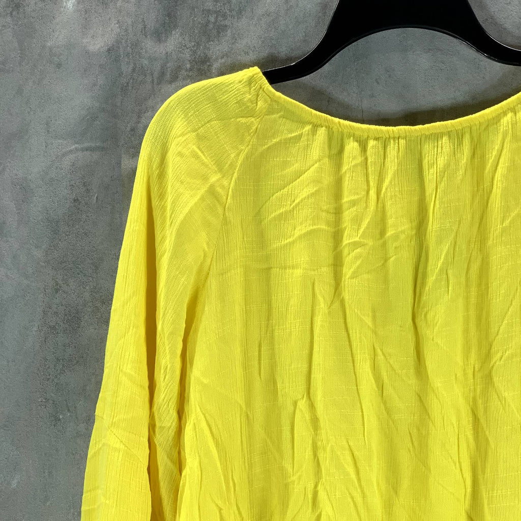 INC INTERNATIONAL CONCEPTS Women's Sunbeam Gathered Long-Sleeve Top SZ S