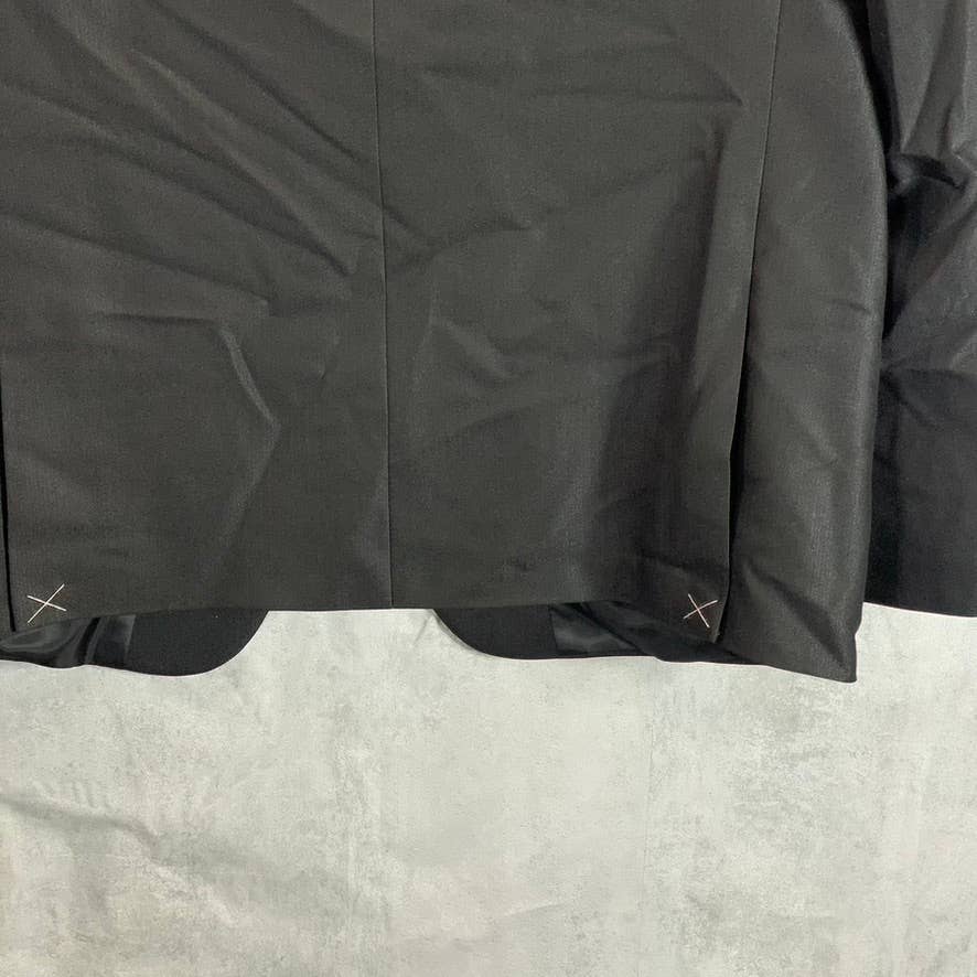 VAN HEUSEN Men's Black Herringbone Flex Plain Slim-Fit Two-Button Jacket SZ 43R