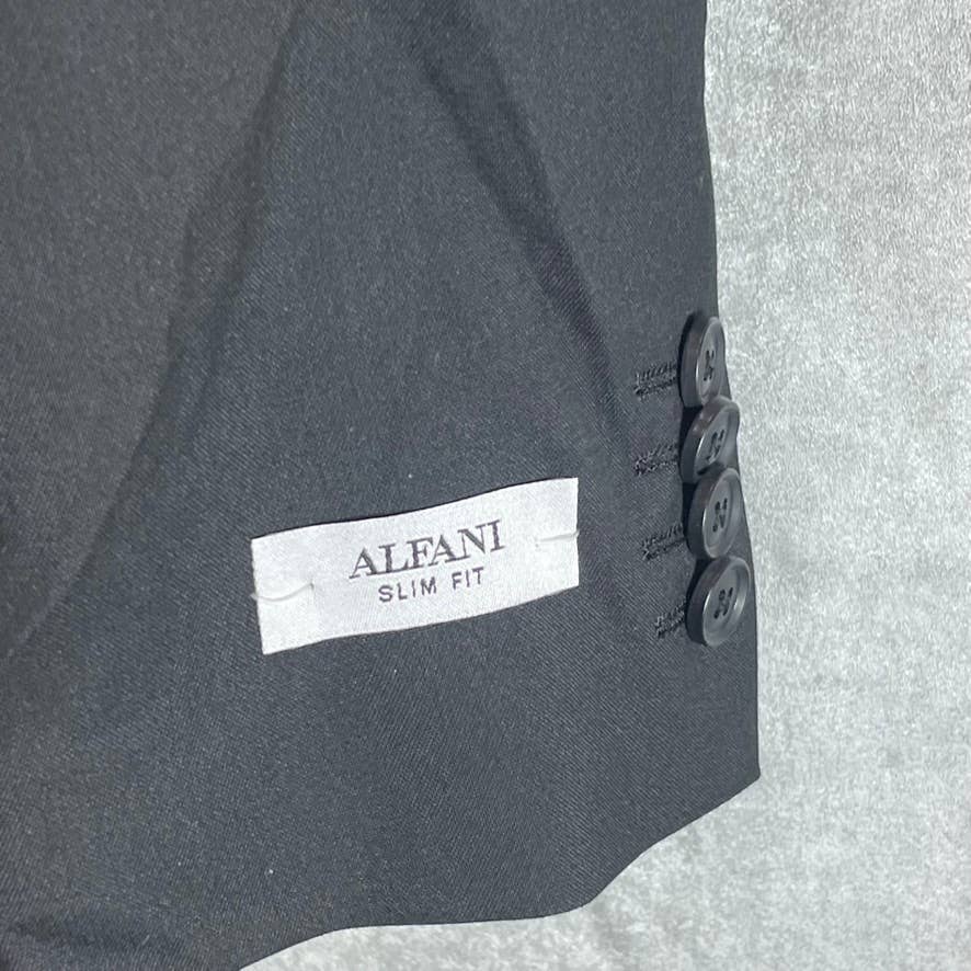 ALFANI Men's Solid Black Short Slim-Fit Two-Button Suit Jacket SZ 40S