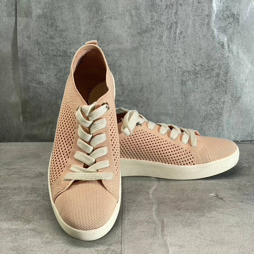 CHARTER CLUB Women's Pink Fabric Linniee Lace-Up Round-Toe Sneakers SZ 7.5
