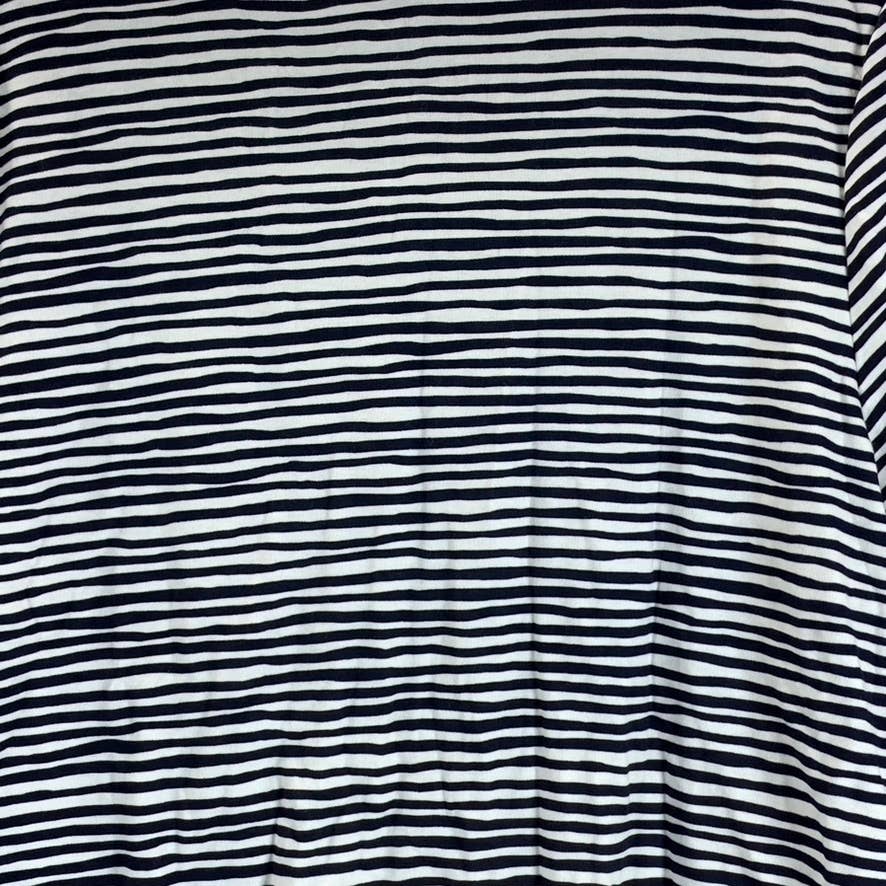 KAREN SCOTT Women's Petite Intrepid Blue Wavy-Stripe Scoop-Neck Top SZ P/2XL