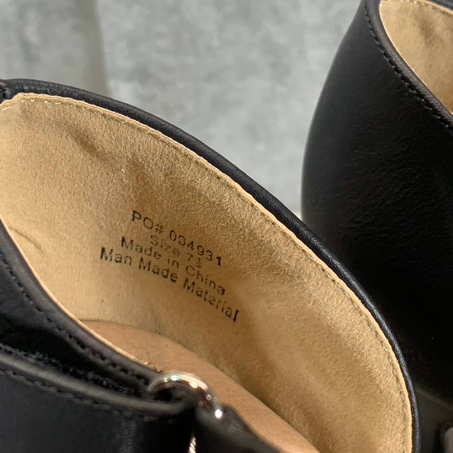 JOURNEE COLLECTION Women's Black Faux Leather Tillis Pointed-Toe Pumps SZ 7.5