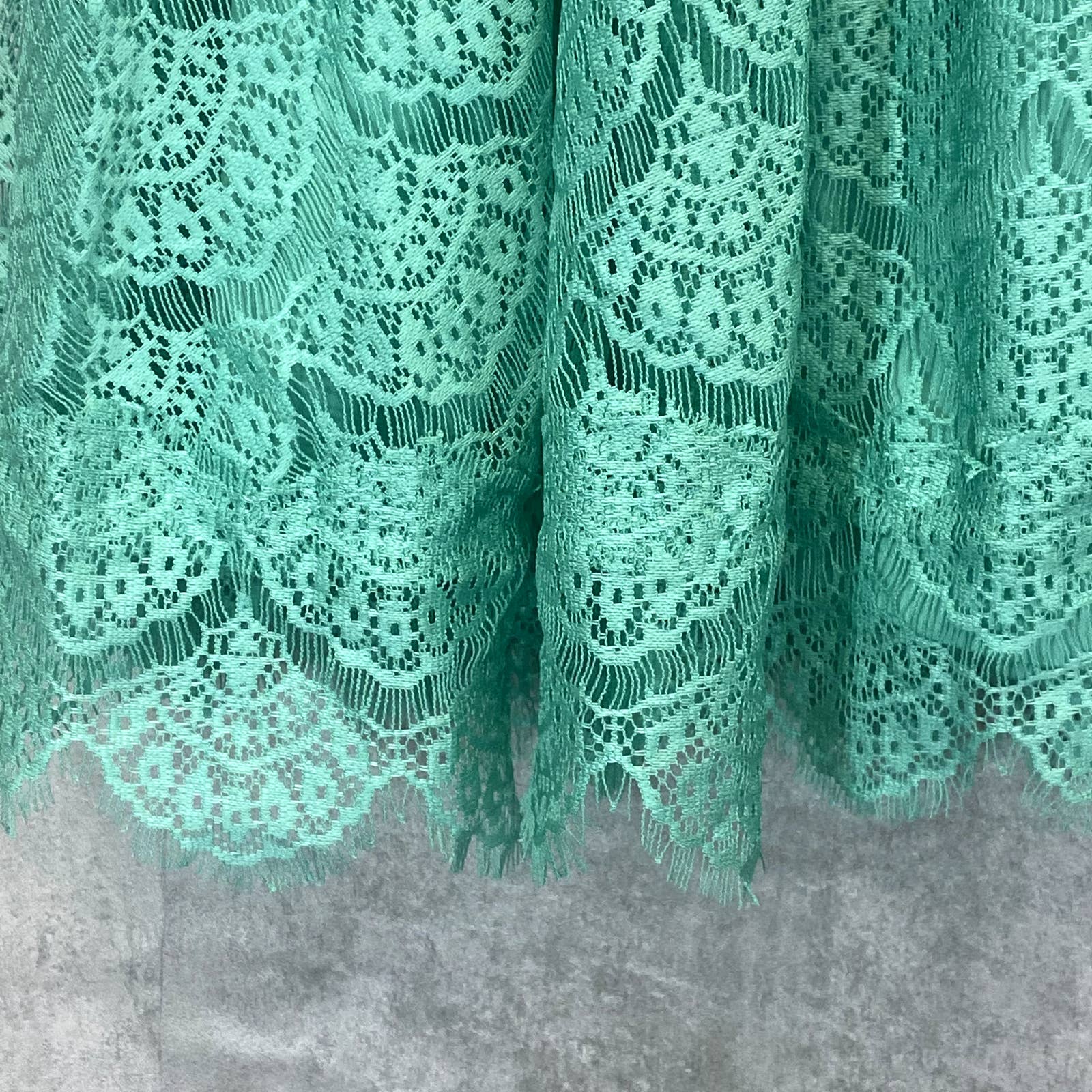 KENSIE Women's Turquoise Lace Sleeveless Keyhole Fit & Flare Mini Dress SZ 14