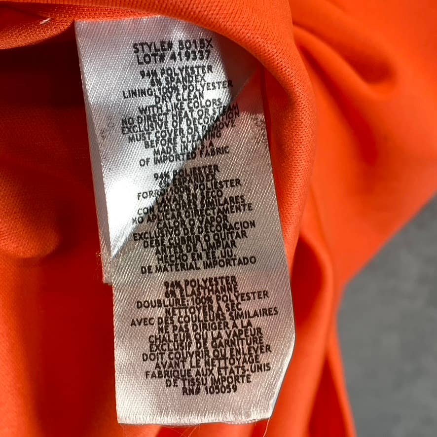 AQUA FORMAL Women's Orange Scuba Side Cutout Embellished Strap Sheath Mini Dress