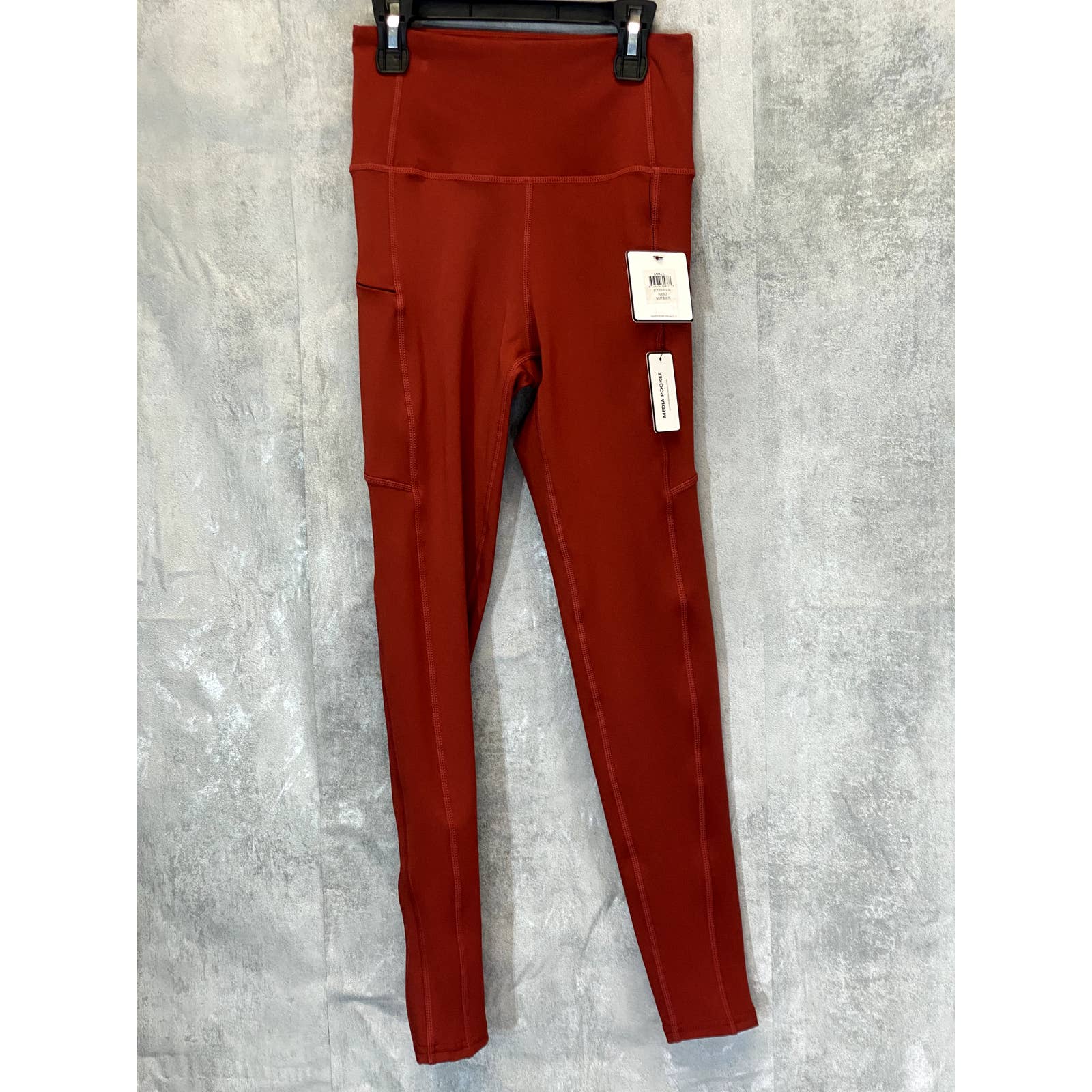 LAUNDRY By Shelli Segal Women's Solid Rust Zipper Media Pocket High-Rise Leggings SZ S