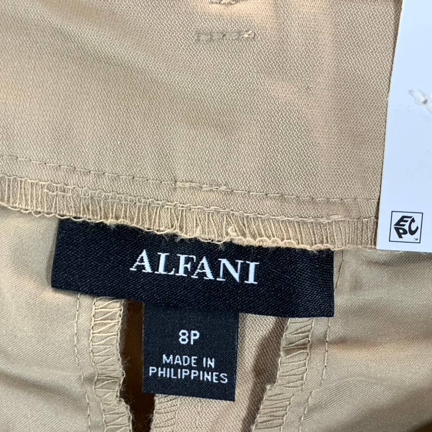 ALFANI Women's Petite Fresh Almond Comfort-Waist Ankle Length Slim Pants SZ 8P