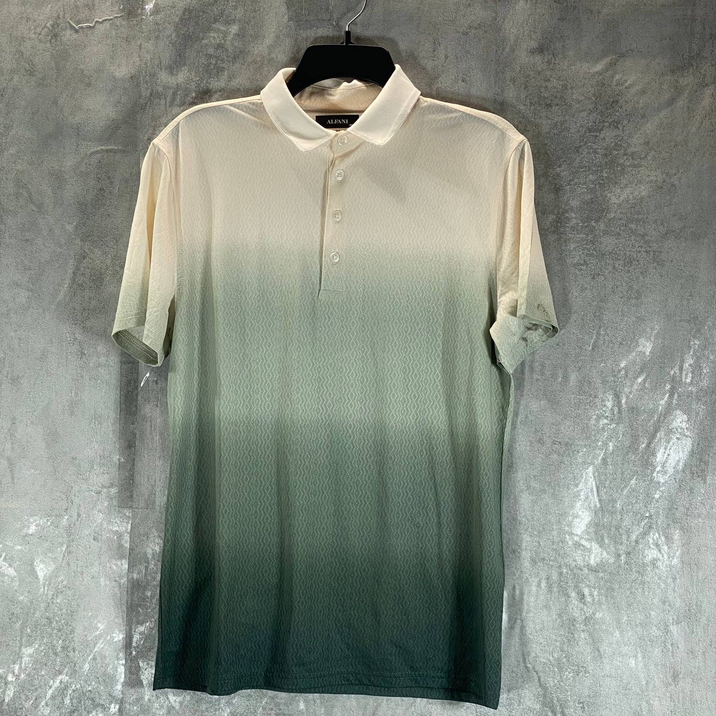 ALFANI Men's Green Ombre Stretch 4-Button Short-Sleeve Polo Shirt SZ S