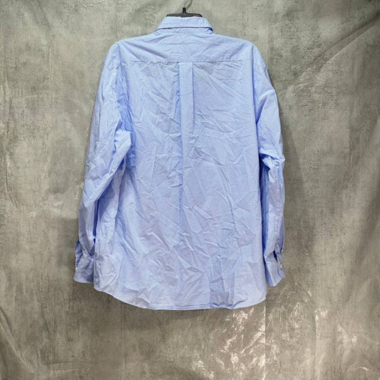 CLUB ROOM Light Blue Regular Fit Mini Gingham Dress Shirt SZ 16.5 34/35