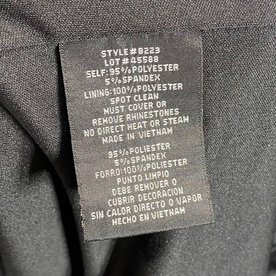 B&A BY BETSY & ADAM Women's Black V-Neck Side-Ruched Broach Gown SZ 10