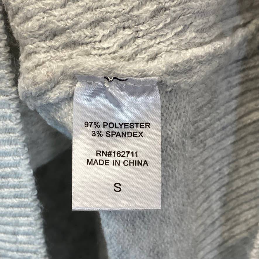 HOOKED UP Women's Grey Melange V-Neck Cutout Ribbed Soft Pullover Sweater SZ S