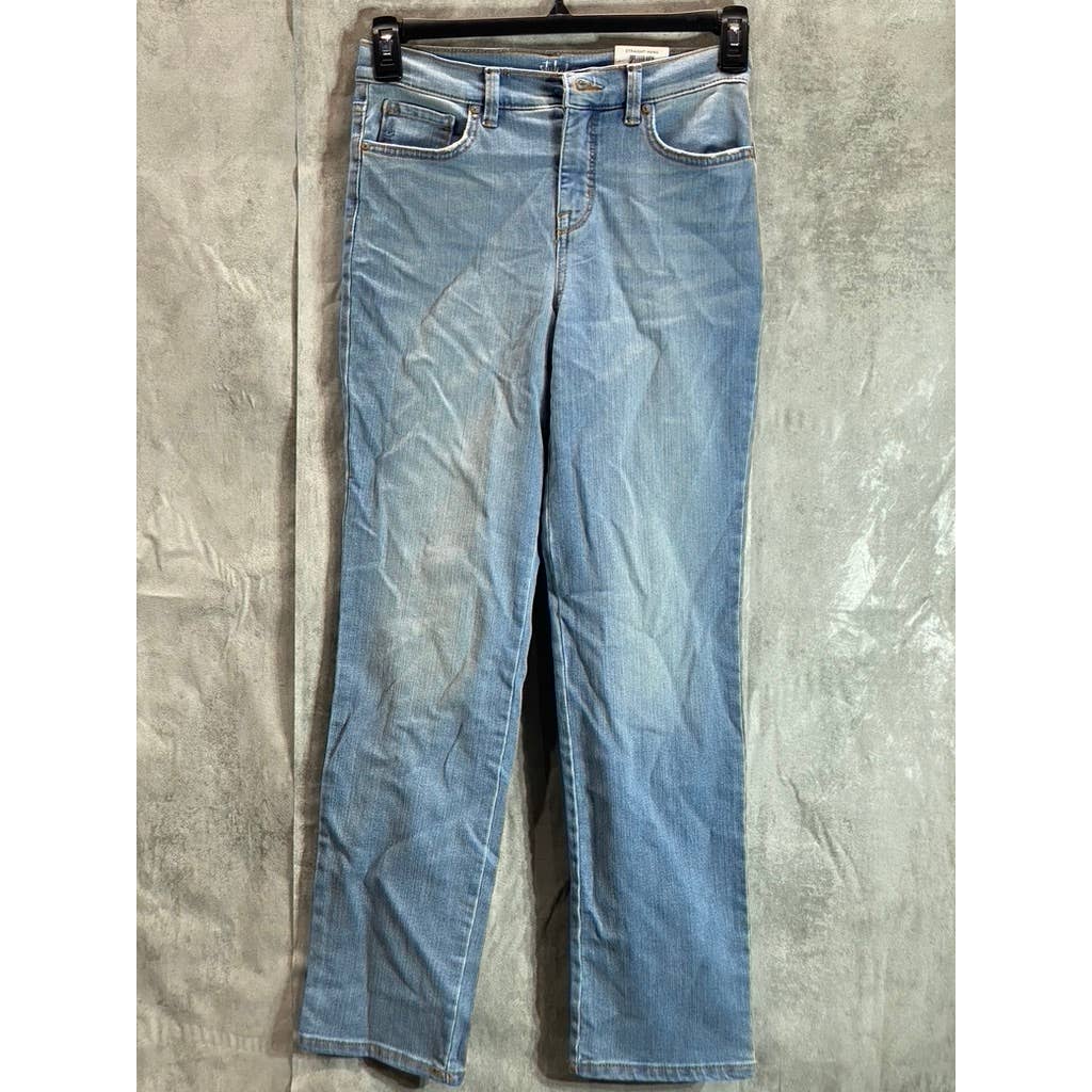 STYLE & CO Women's Petite Georgia Sky High-Rise Natural Straight-Leg Jeans SZ 2P