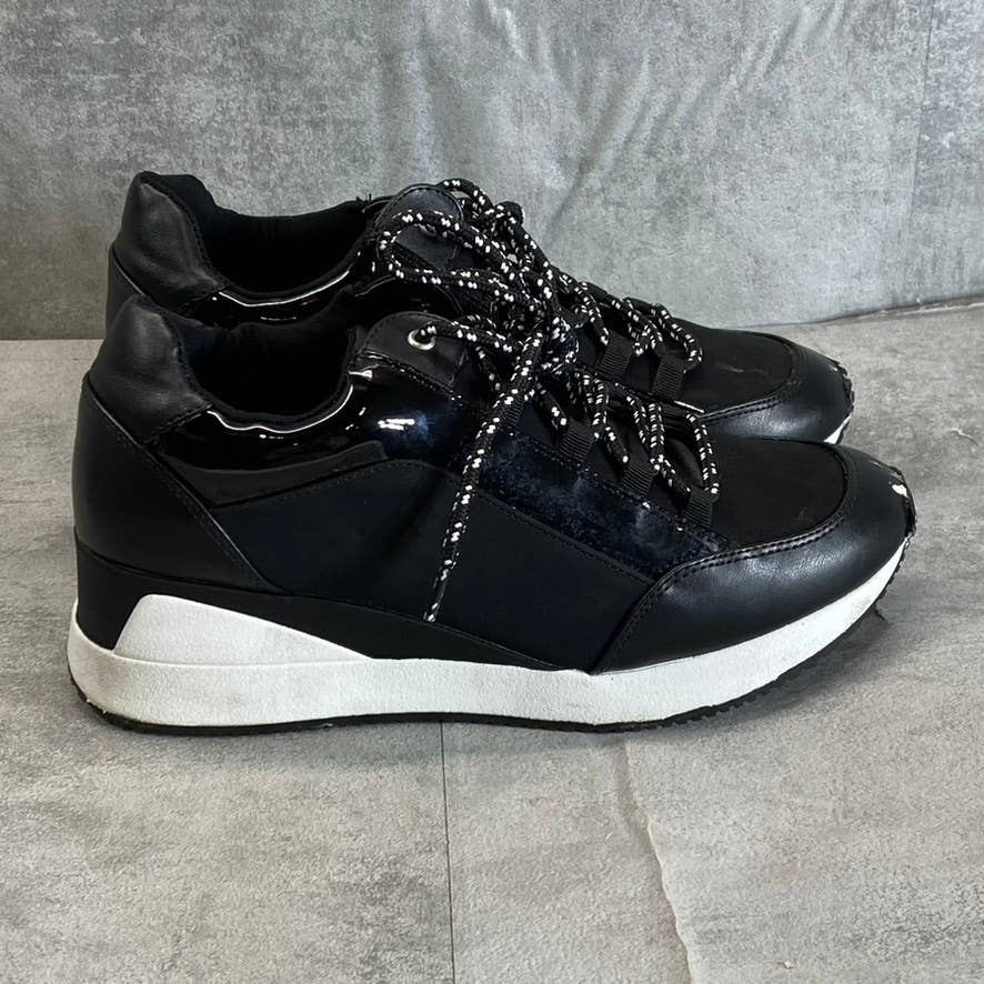 ALFANI Step N' Flex Women's Black Waldenn Lace-Up Wedge Platform Sneakers SZ 7