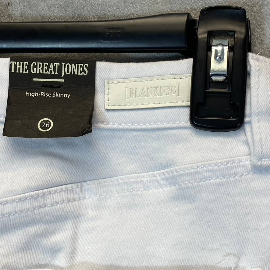 BLANKNYC Women's The Great Jones White Distressed High-Rise Skinny Ankle Denim Jeans SZ 26