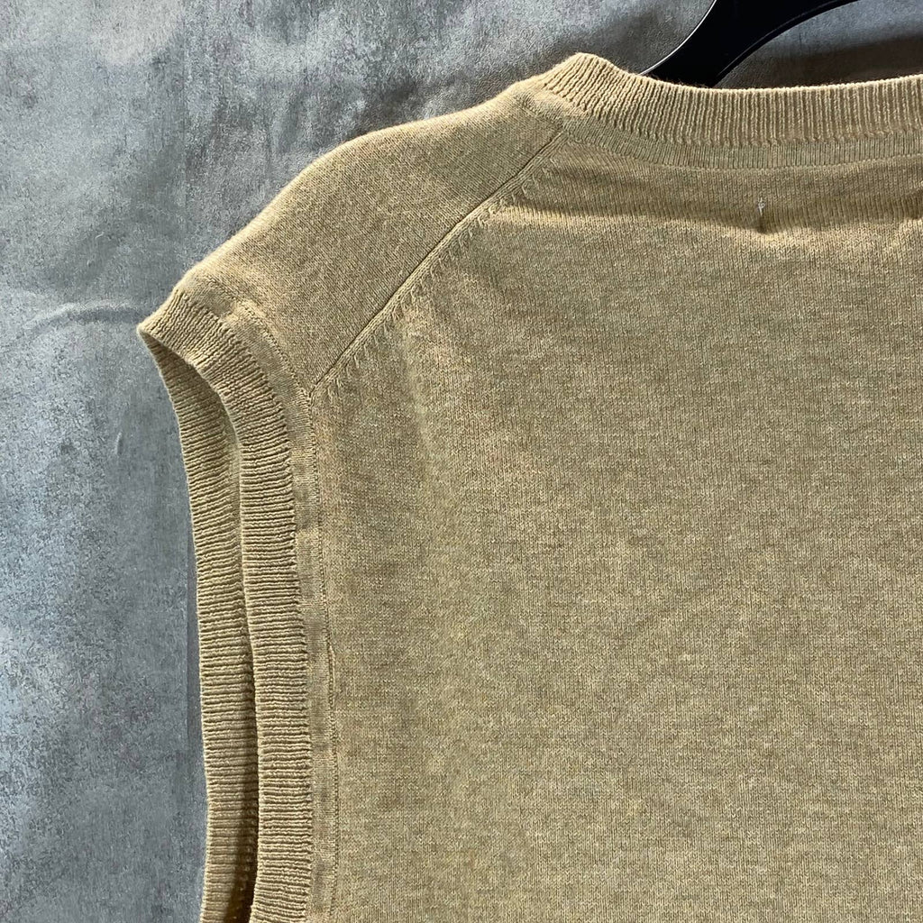 CLUB ROOM Men's Tan Solid V-Neck Pullover Sweater Vest SZ L