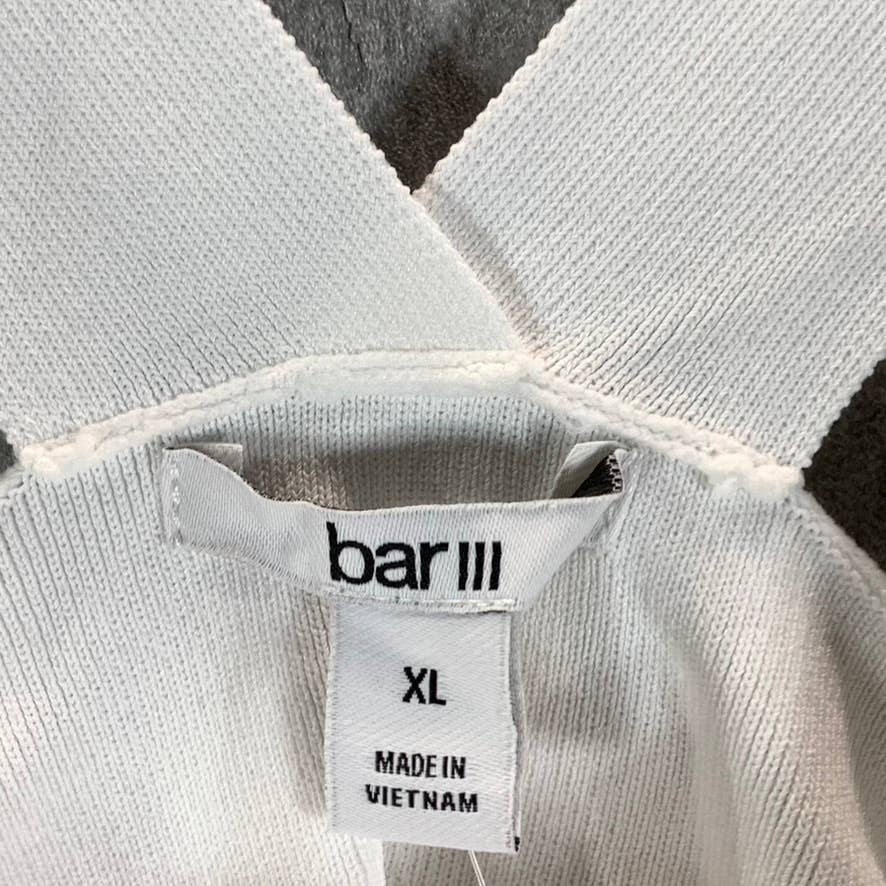 BAR III Women's Bright White Square-Neck O-Ring Sweater Tank Top SZ XL