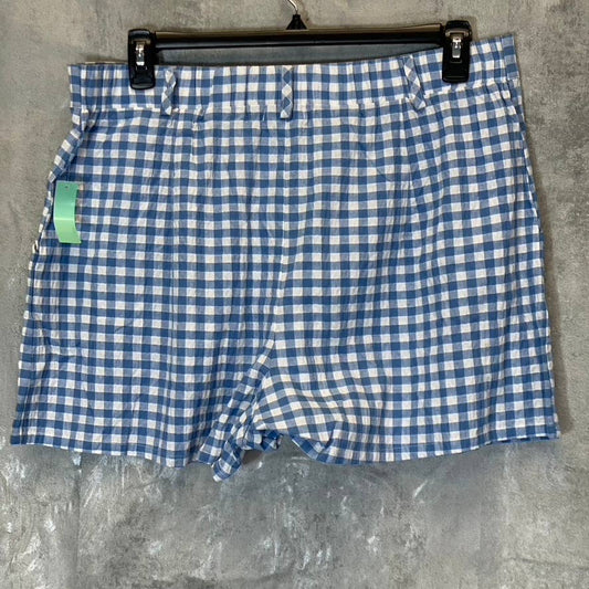 ABOUND Women's Plus Size Blue/White Gingham Shorts SZ 1X