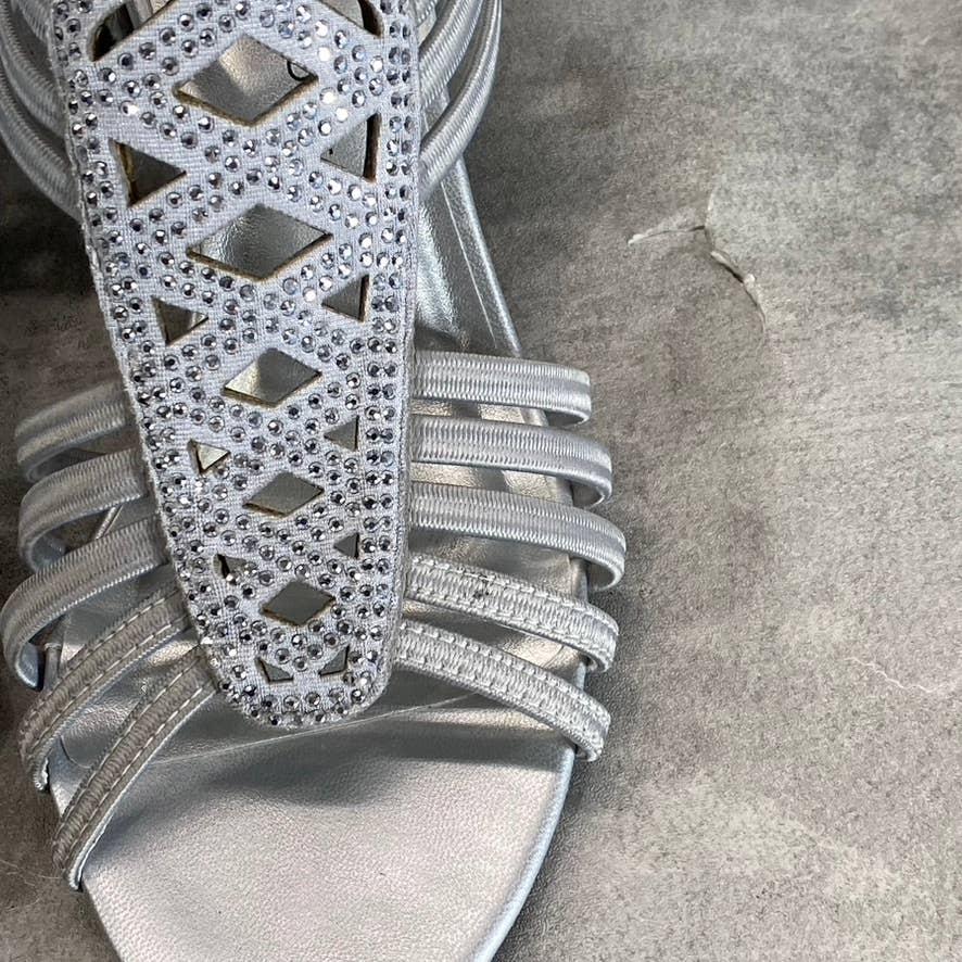 KAREN SCOTT Women's Silver Rhinestone Embellished Danely Strappy Dress Sandals