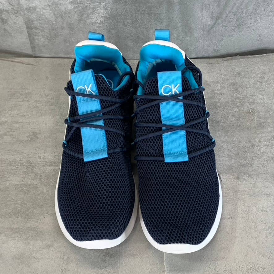 CALVIN KLEIN Women's Navy Blue Mesh Stefi Lace-Up Slip-On Athletic Sneakers SZ11