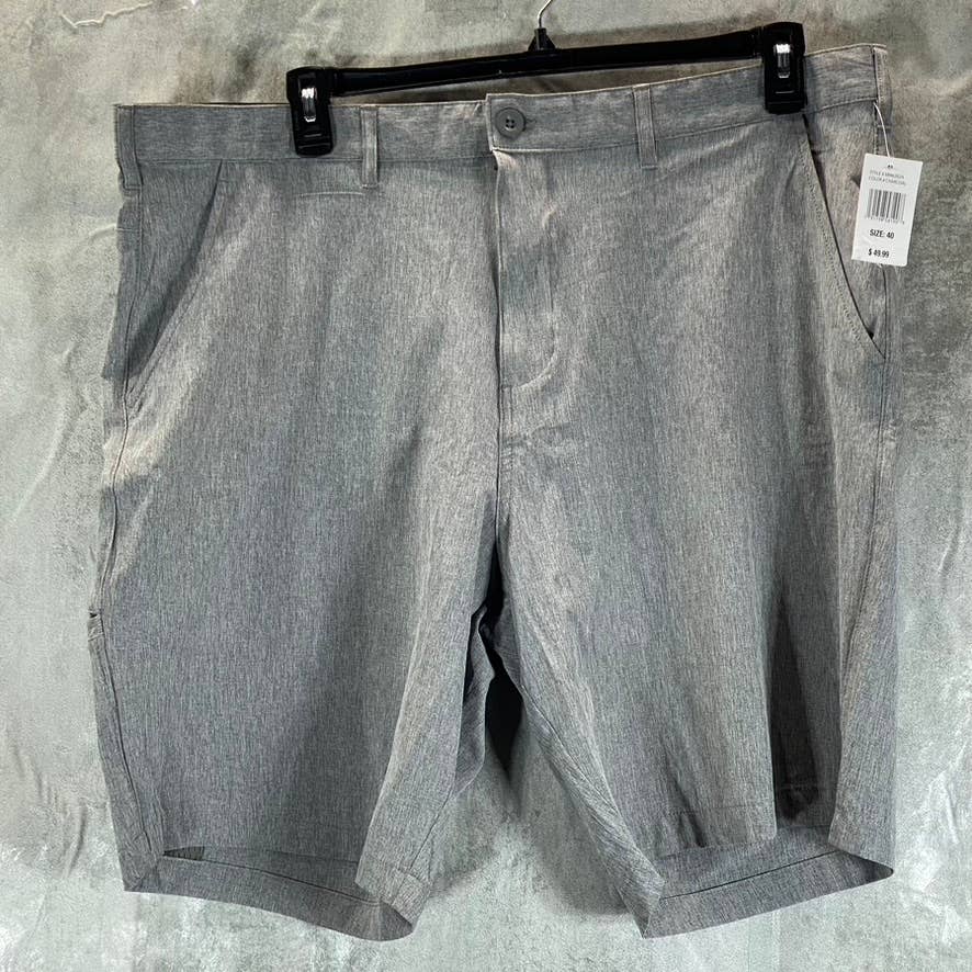 MOUNTAIN AND ISLES Men's Charcoal All Day Hybrid Performance Stretch Shorts SZ40