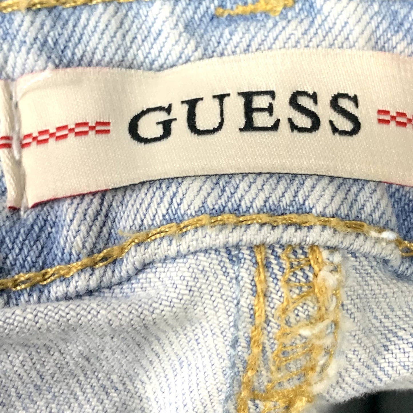 GUESS 1981 Women's Riviera Wash High-Rise Embroidered Hanalei Frayed-Hem Jeans