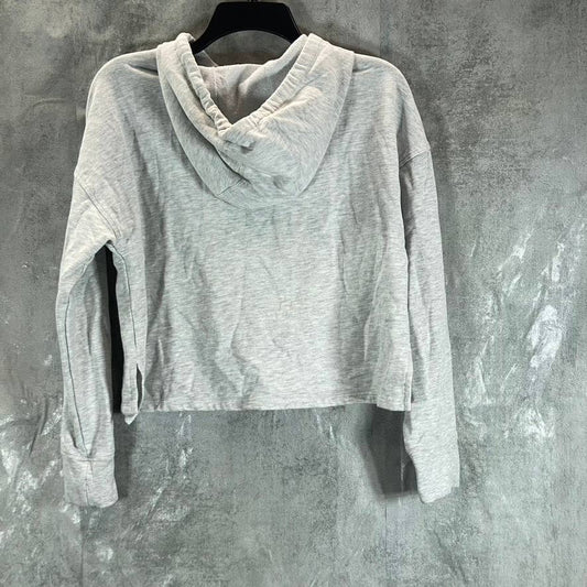 CALVIN KLEIN Women's Light Grey Half-Zip Drop Shoulder Pullover Hoodie SZ N/A