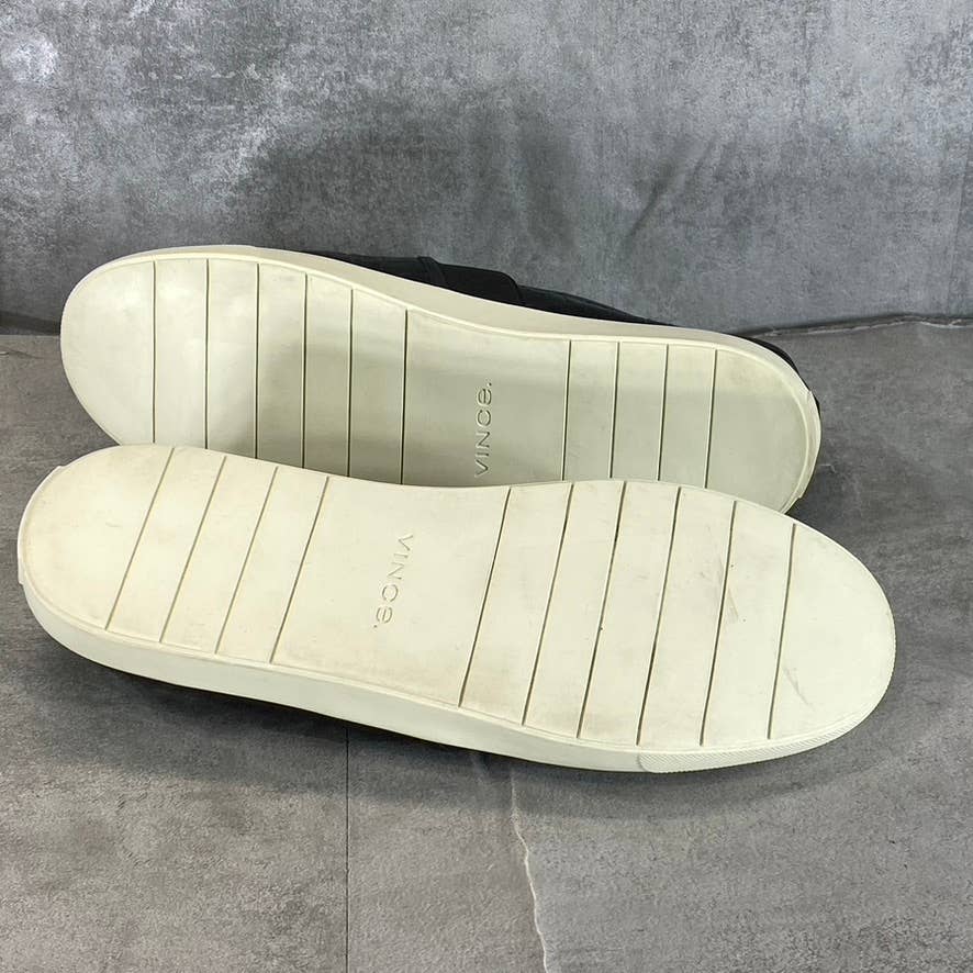 VINCE. Women's Black Leather Blair Croc-Embossed Slip-On Sneakers SZ 9.5