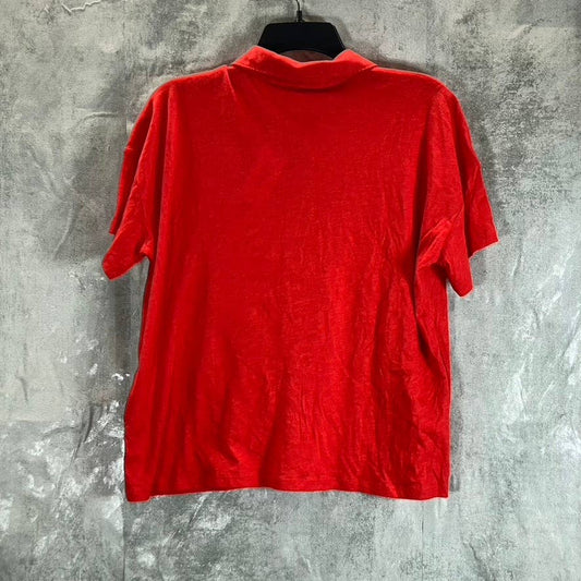 STYLE & CO Women's Petite Loving Red Short-Sleeve Polo Top SZ P/L