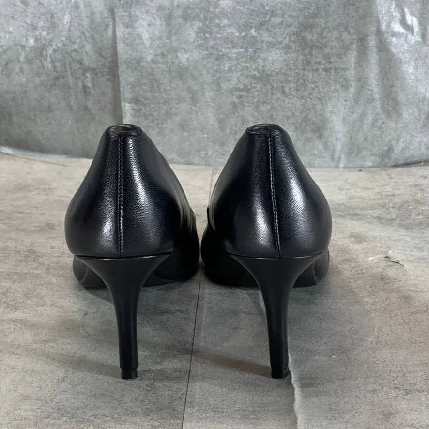 ALFANI Step N' Flex Women's Black Leather Jeules Pointed-Toe Slip-On Pumps SZ 8