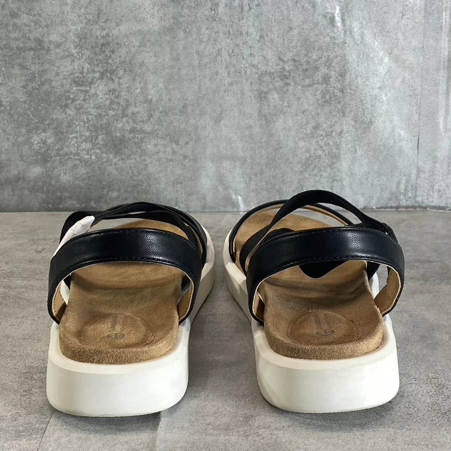 GIANI BERNINI Women's Black Strappy Flixii Faux Leather Casual Sandals SZ 9