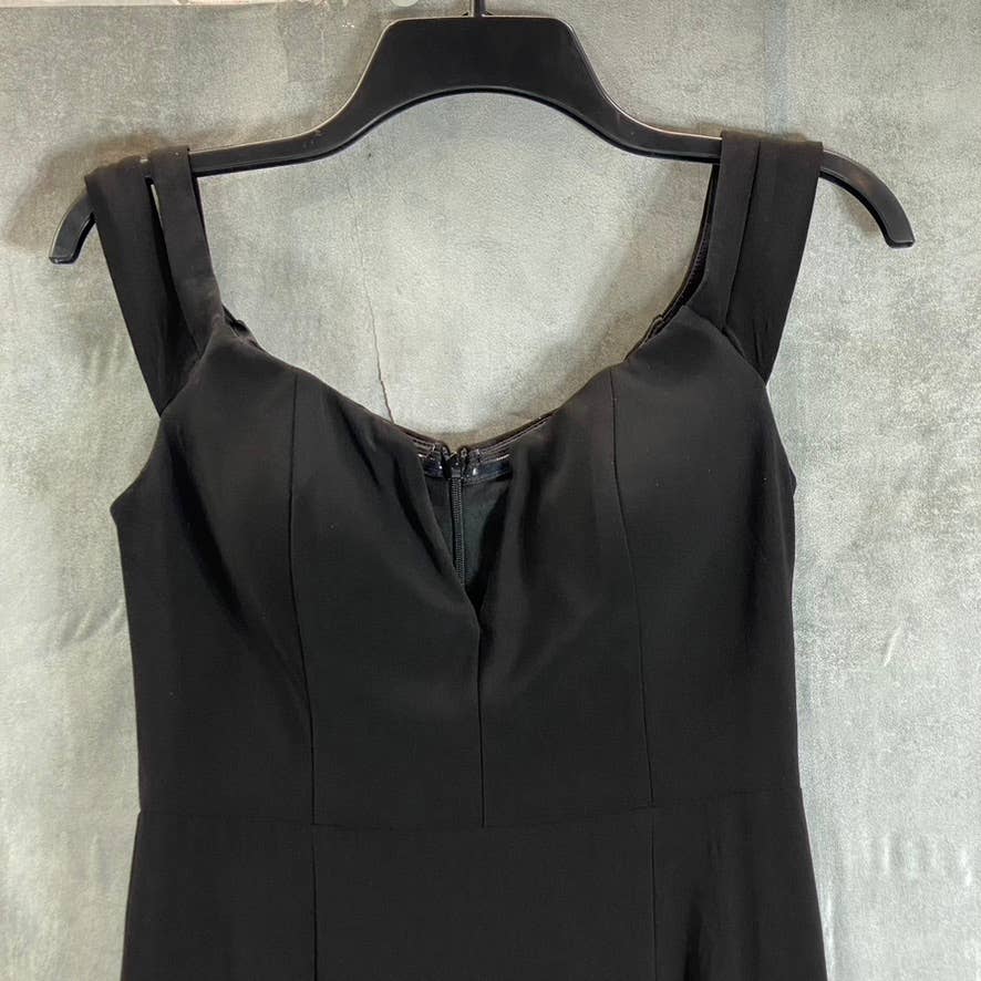 AQUA FORMAL Women's Black Off-The-Shoulder Notched Sweetheart Side-Slit Gown SZ6