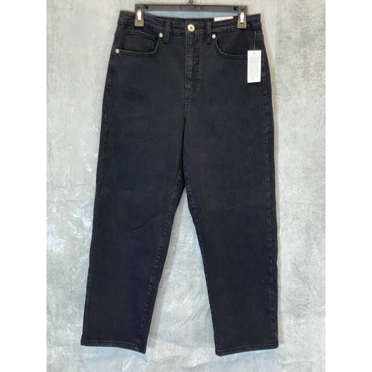 STYLE & CO Women's Petite Washed Black High-Rise Vintage Classic Straight Mom Jeans SZ 10P