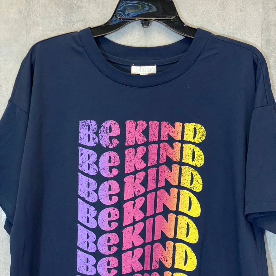 ABOUND Women's Navy 'Be Kind' Graphic Oversized Crewneck Short Sleeve T-Shirt SZ M